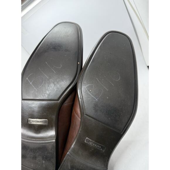 Magnanni Men’s Brown Leather Penny Loafers Slip On Dress Shoes Size 11 Portugal - Picture 8 of 10